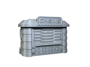 Street Vendor Kiosk - Pharmacy Sci Fi Building 28mm 3D Printed Cyberpunk Style