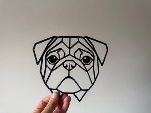 Geometric Pug Dog Pet Animal Wall Art Decor Hanging Decoration Origami