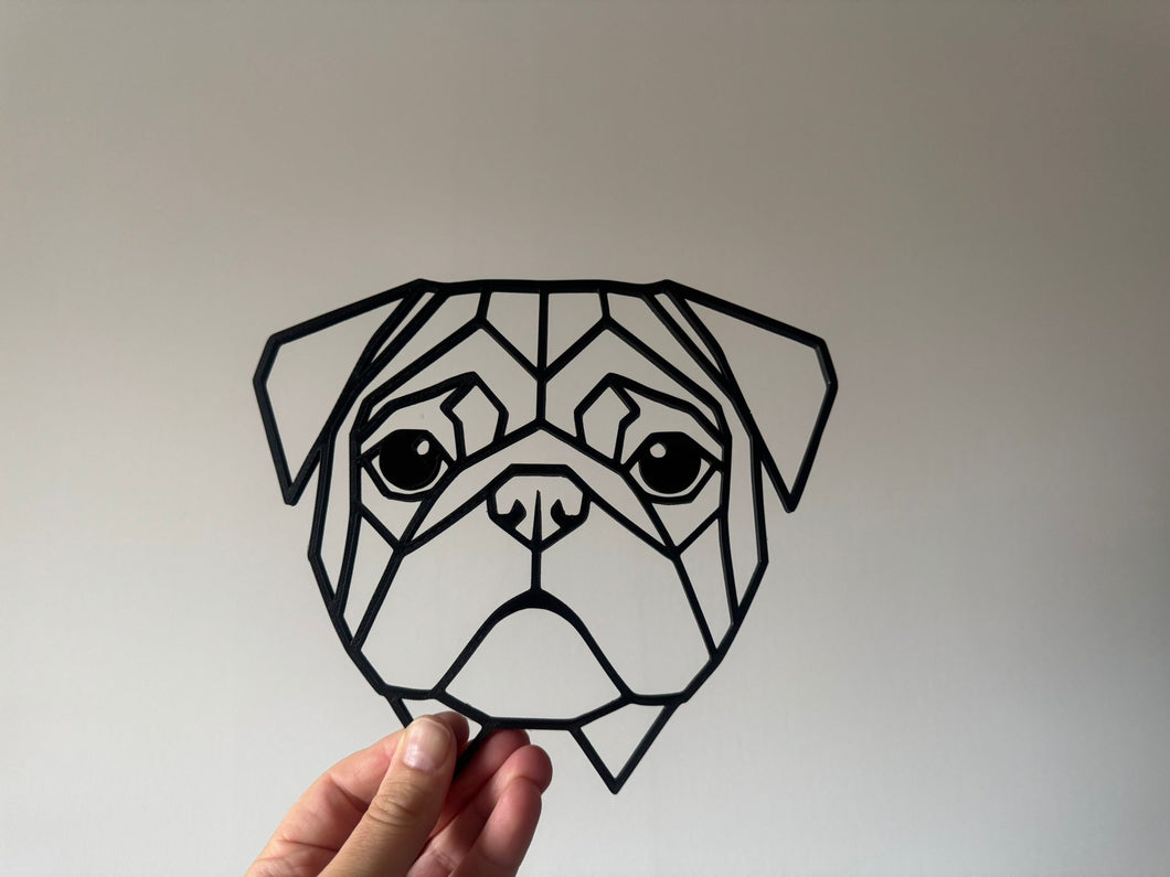 Geometric Pug Dog Pet Animal Wall Art Decor Hanging Decoration Origami
