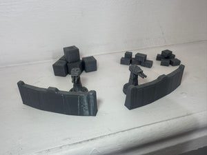 Desert Scatter Terrain Sci Fi Style Containers Gun Turrets 28mm 3D Printed
