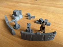 Load image into Gallery viewer, Desert Scatter Terrain Sci Fi Style Containers Gun Turrets 28mm 3D Printed
