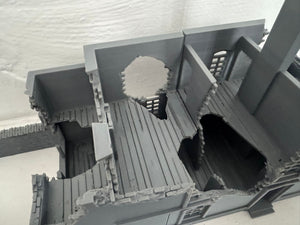 28mm Ruined House - Destroyed Wargaming Building Tabletop Terrain