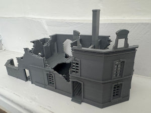 28mm Ruined House - Destroyed Wargaming Building Tabletop Terrain