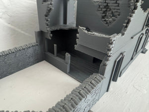 28mm Ruined House - Destroyed Wargaming Building Tabletop Terrain