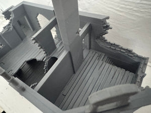 28mm Ruined House - Destroyed Wargaming Building Tabletop Terrain