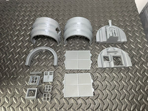 Military Barracks Prefab Nissen Hut - 3D Printed 28mm Wargaming Terrain Building
