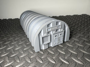 Pre Fab Military Armory Nissen Hut - 3D Printed 28mm Terrain Wargaming Building
