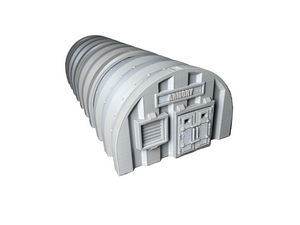 Pre Fab Military Armory Nissen Hut - 3D Printed 28mm Terrain Wargaming Building