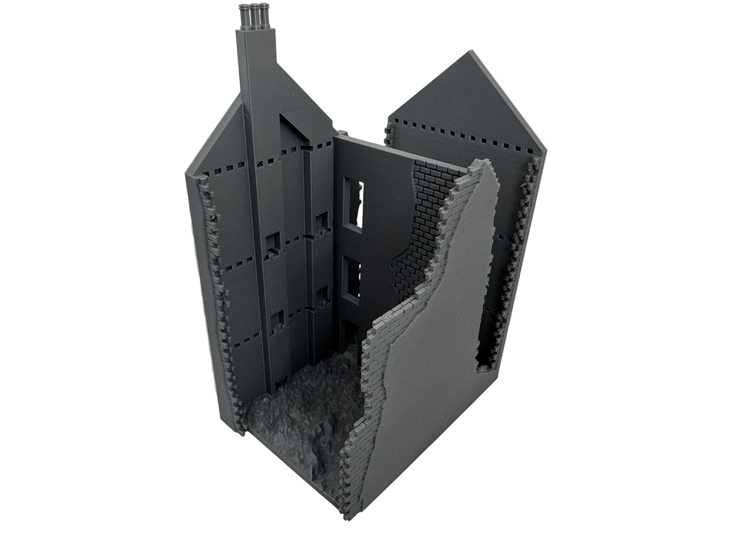 28mm Totally Ruined Building - Destroyed Wargaming Building Tabletop Terrain