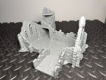 Load image into Gallery viewer, Ruined Church Skirmish Terrain for World War Fantasy Medieval Scenery 20mm 28mm
