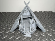Load image into Gallery viewer, 28mm Ruined Viking Hut 1 - Destroyed Buildings Medieval 28mm Wargaming Terrain
