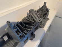 Load image into Gallery viewer, 28mm Ruined Double House Tabletop Terrain Wargaming Buildings Destroyed Street
