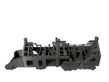 Load image into Gallery viewer, 28mm Ruined Double House Tabletop Terrain Wargaming Buildings Destroyed Street
