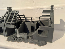 Load image into Gallery viewer, 28mm Ruined Double House Tabletop Terrain Wargaming Buildings Destroyed Street
