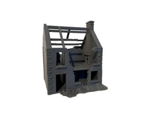 Load image into Gallery viewer, 28mm Ruined Rubble House Tabletop Terrain Wargaming Buildings Destroyed
