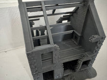 Load image into Gallery viewer, 28mm Ruined Rubble House Tabletop Terrain Wargaming Buildings Destroyed
