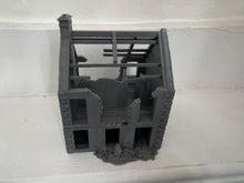 Load image into Gallery viewer, 28mm Ruined Rubble House Tabletop Terrain Wargaming Buildings Destroyed
