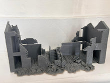 Load image into Gallery viewer, 28mm Ruined Rubble Houses Tabletop Terrain Wargaming WW2 Buildings Destroyed
