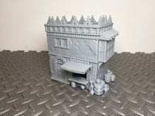 Load image into Gallery viewer, 28mm Arabian Desert Shop Building Spiked Roof – Corsairs Korshadir Tabletop Wargaming Terrain (Copy)
