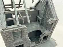 Load image into Gallery viewer, 28mm Ruined House Tabletop Terrain Wargaming WW2 Buildings Destroyed
