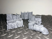 Load image into Gallery viewer, Scrap Barricades Scatter Terrain Pack of 5 Urban Ork Sci Fi Scatter 28mm - 32mm

