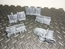 Load image into Gallery viewer, Scrap Barricades Scatter Terrain Pack of 5 Urban Ork Sci Fi Scatter 28mm - 32mm
