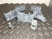 Load image into Gallery viewer, Scrap Barricades Scatter Terrain Pack of 5 Urban Ork Sci Fi Scatter 28mm - 32mm
