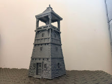 Load image into Gallery viewer, Briarwood Watch Tower Bell Tower Medieval Fantasy Scatter Terrain 28mm 32mm
