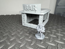 Load image into Gallery viewer, Sci-Fi Bar Building 28mm 32mm 3D Printed in Grey Tabletop Terrain Scenery
