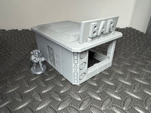 Load image into Gallery viewer, Sci-Fi Bar Building 28mm 32mm 3D Printed in Grey Tabletop Terrain Scenery
