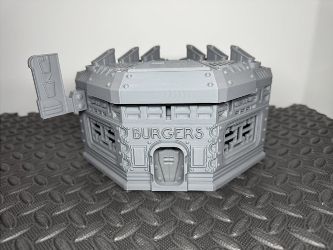 Sci Fi Building Burger Restaurant Sci-Fi Tabletop Terrain 28mm 32mm