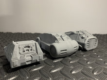 Load image into Gallery viewer, 3 x Grid City Cars for Sci-Fi Skirmish Games Scatter Terrain 28mm 3D Printed
