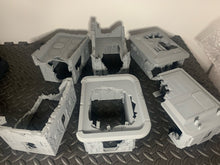 Load image into Gallery viewer, Battle Damaged Buildings Ruins Modular 28mm Sci Fi Wargaming Tabletop Terrain
