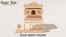 Load image into Gallery viewer, Desert Market Shop Tatooine Sci Fi Style Building 28mm Wargaming Terrain 3D Printed
