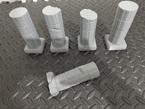 Battle Scarred Stone Columns - Ruined Block Pillars 28mm Scatter Terrain Scenery