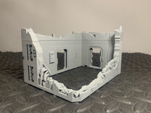 Load image into Gallery viewer, Battle Damaged Buildings Ruins Modular 28mm Sci Fi Wargaming Tabletop Terrain
