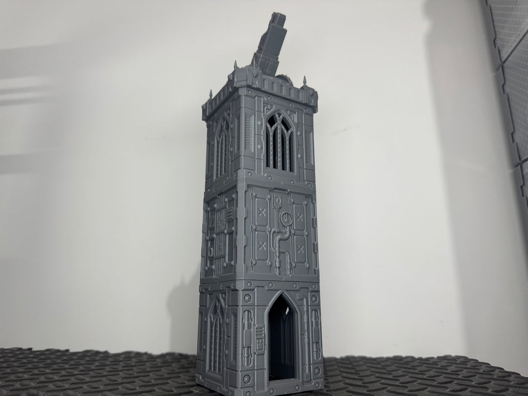 Grid City Gothic Cannon Tower #1 Sci Fi Building 28mm 32mm Terrain 3D Printed