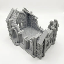 Load image into Gallery viewer, Ruined Hall Skirmish Terrain Fantasy World War Medieval Scenery 20mm 28mm 32mm
