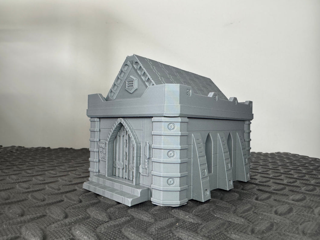 Gothic Chapel Church Industrial Sci Fi Building 28mm 32mm Terrain 3D Printed