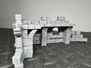 Ruined Terrain Ancient Castle Corner Walkway 28mm Tabletop RPG Wargaming Scenery