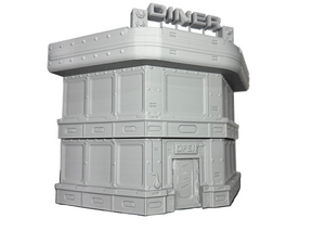 Sci Fi Diner Restaurant Building Tabletop Terrain Scenery 28mm 32mm 3D Printed