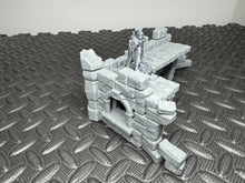 Load image into Gallery viewer, Ruined Terrain Ancient Castle Corner Walkway 28mm Tabletop RPG Wargaming Scenery
