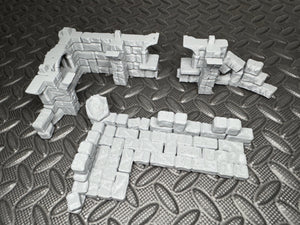 Ruined Terrain Ancient Castle Corner Walkway 28mm Tabletop RPG Wargaming Scenery