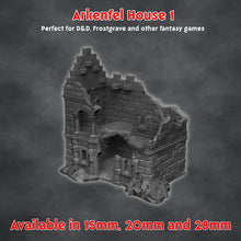 Load image into Gallery viewer, Ruined House Terrain for D&amp;D Fantasy Games Wargaming Scenery 15mm 20mm 28mm
