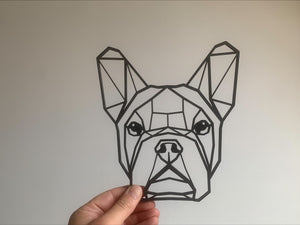 Geometric French Bulldog Frenchie 3D Printed Wall Art