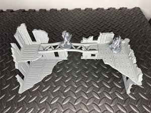 Gothic City Ruins V2 Industrial Sci Fi Factory Building 28mm Terrain 3D Printed