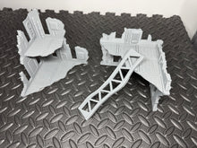 Load image into Gallery viewer, Gothic City Ruins V2 Industrial Sci Fi Factory Building 28mm Terrain 3D Printed
