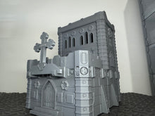 Load image into Gallery viewer, Gothic Cathedral Sci Fi Building 28mm 32mm Terrain 3D Printed Tabletop Gaming
