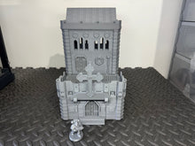 Load image into Gallery viewer, Gothic Cathedral Sci Fi Building 28mm 32mm Terrain 3D Printed Tabletop Gaming
