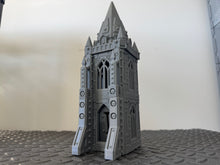 Load image into Gallery viewer, Grid City Gothic Tower Industrial Sci Fi Building 28mm 32mm Terrain 3D Printed
